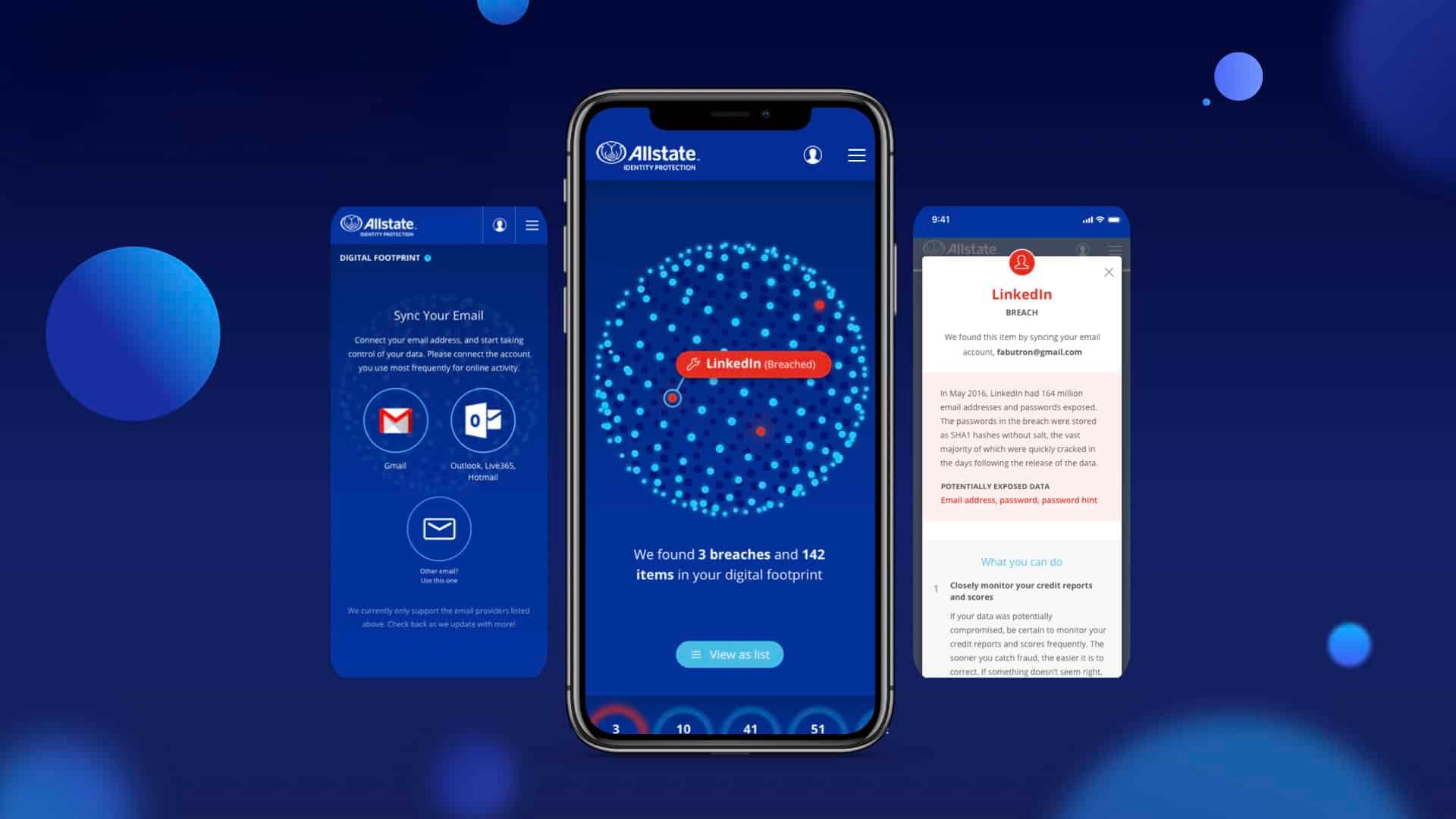 Allstate Digital Safety App LinkedIn Breach Screens