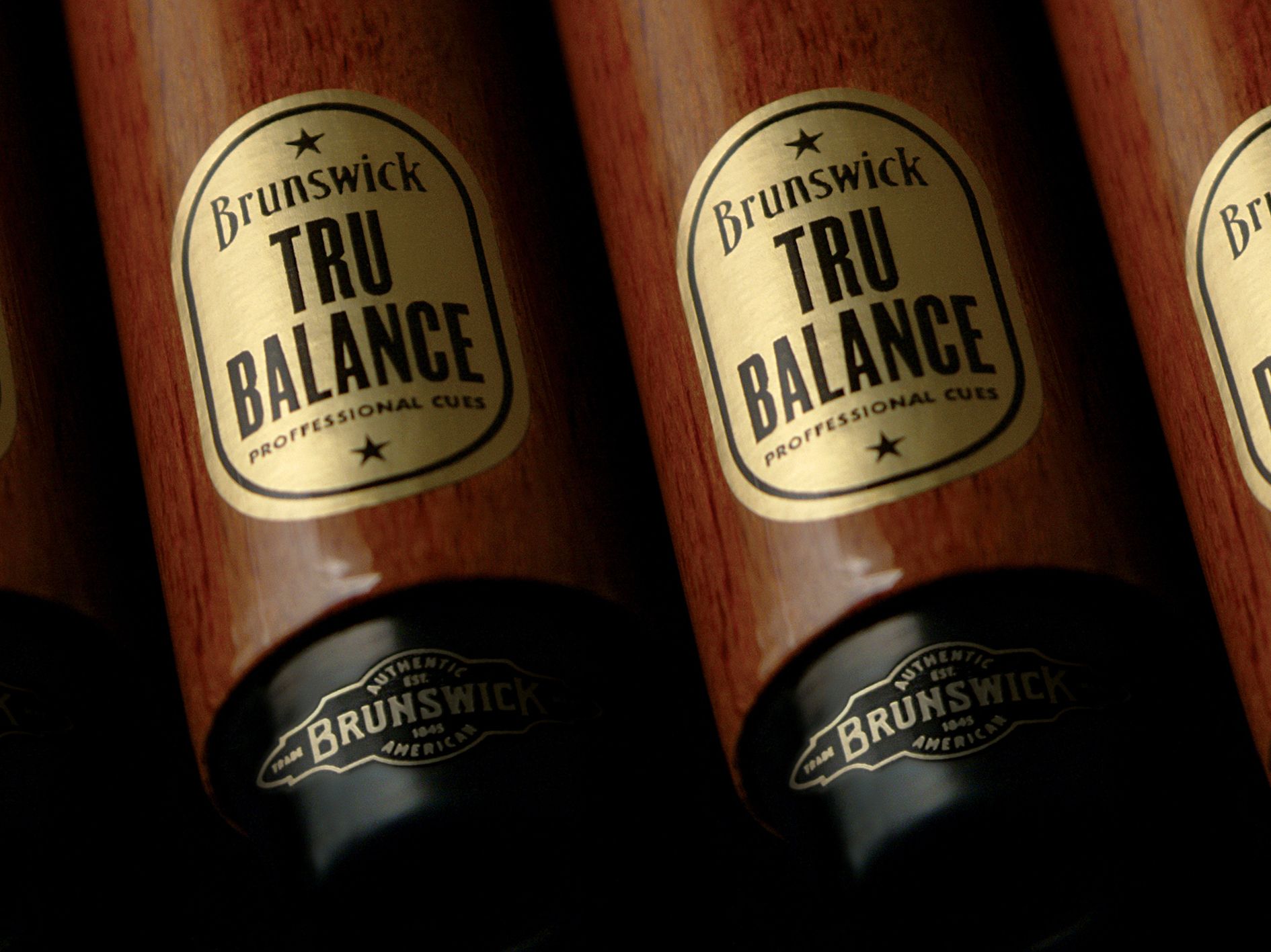 Brunswick Tru Balance Pool Cues Closeup