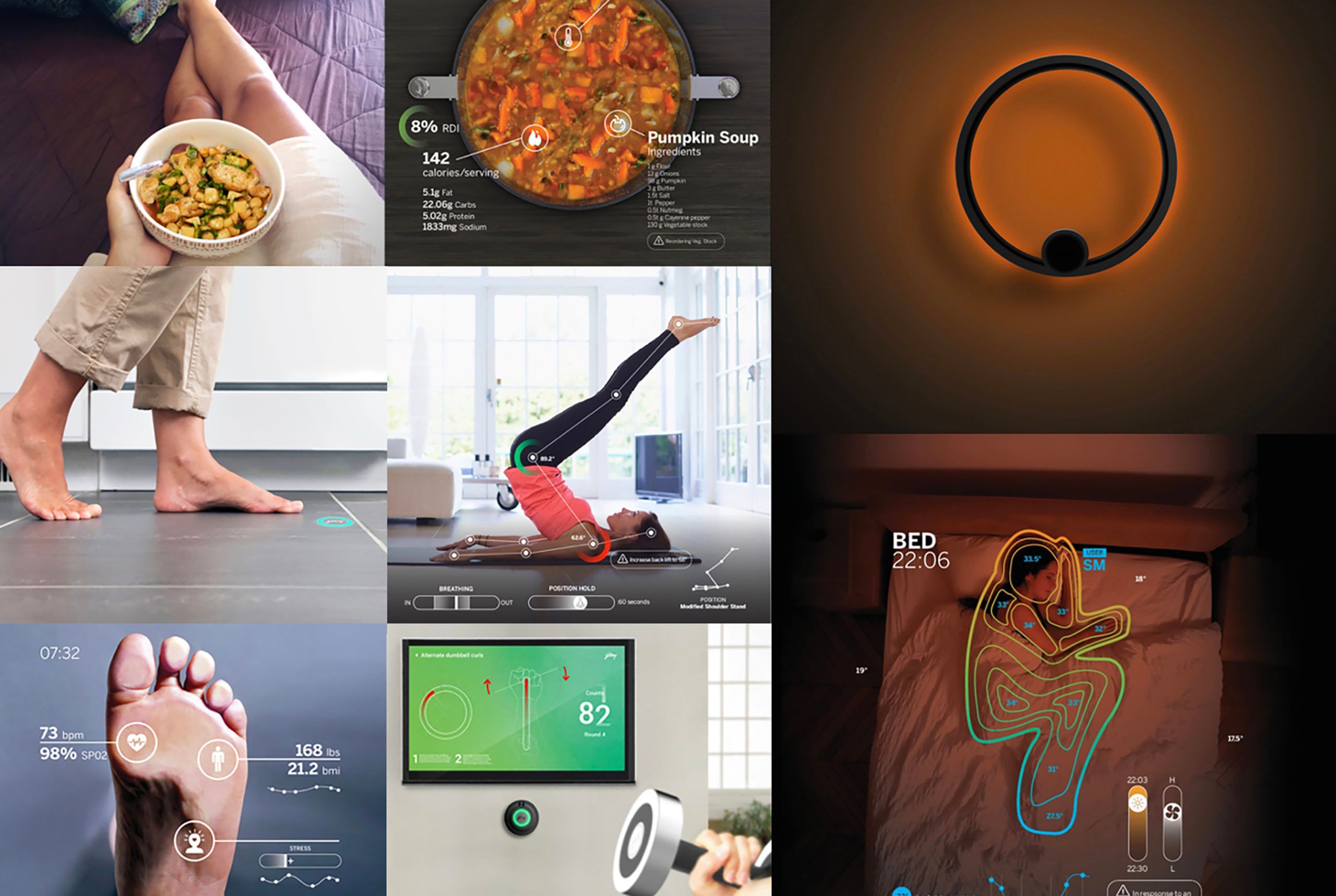 Godrej Health Wellness Smart Home Interface Collage