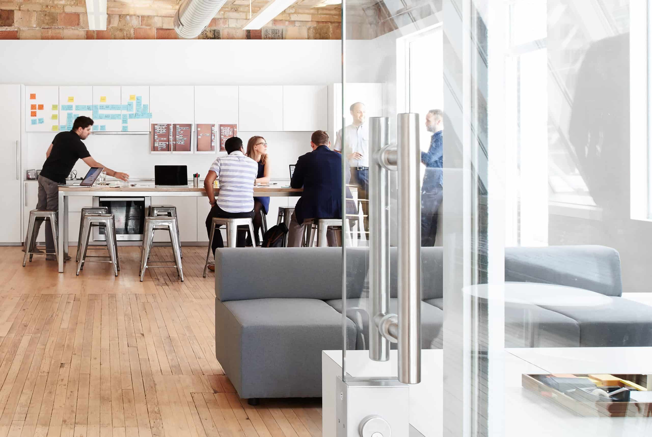 Ia Workspace Kitchen Meeting Area With Sticky Notes