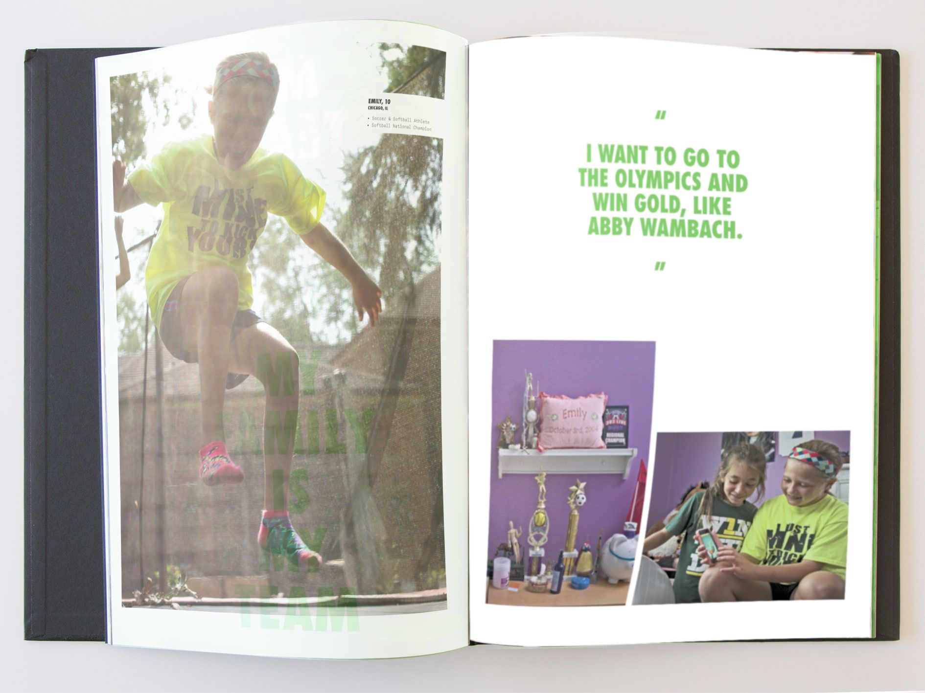 Nike Young Athlete Book Spread Olympics Quote